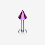 Colorline PVD Spike Top Steel Labret-Purple