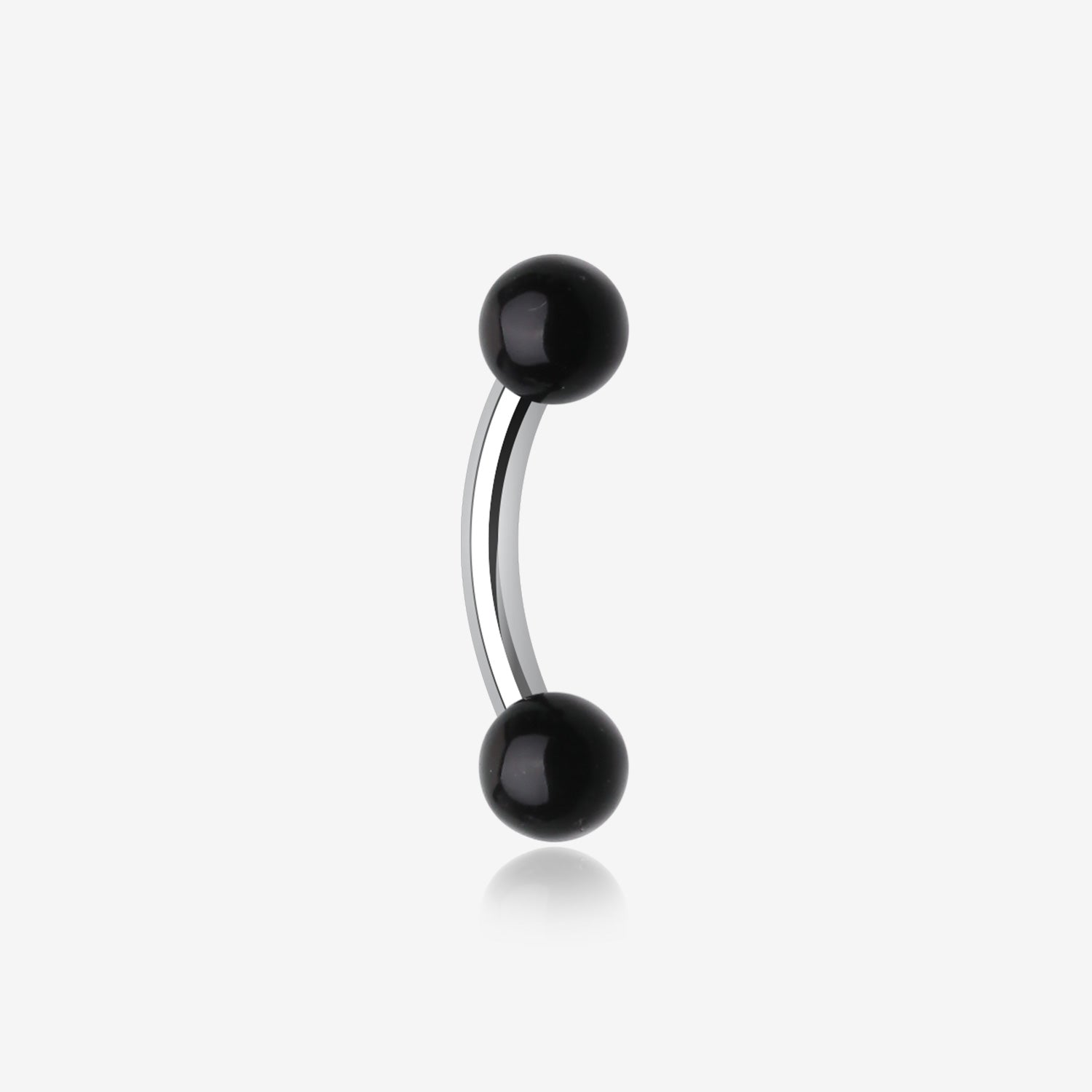 Acrylic Ball Curved Barbell Eyebrow Ring-Black