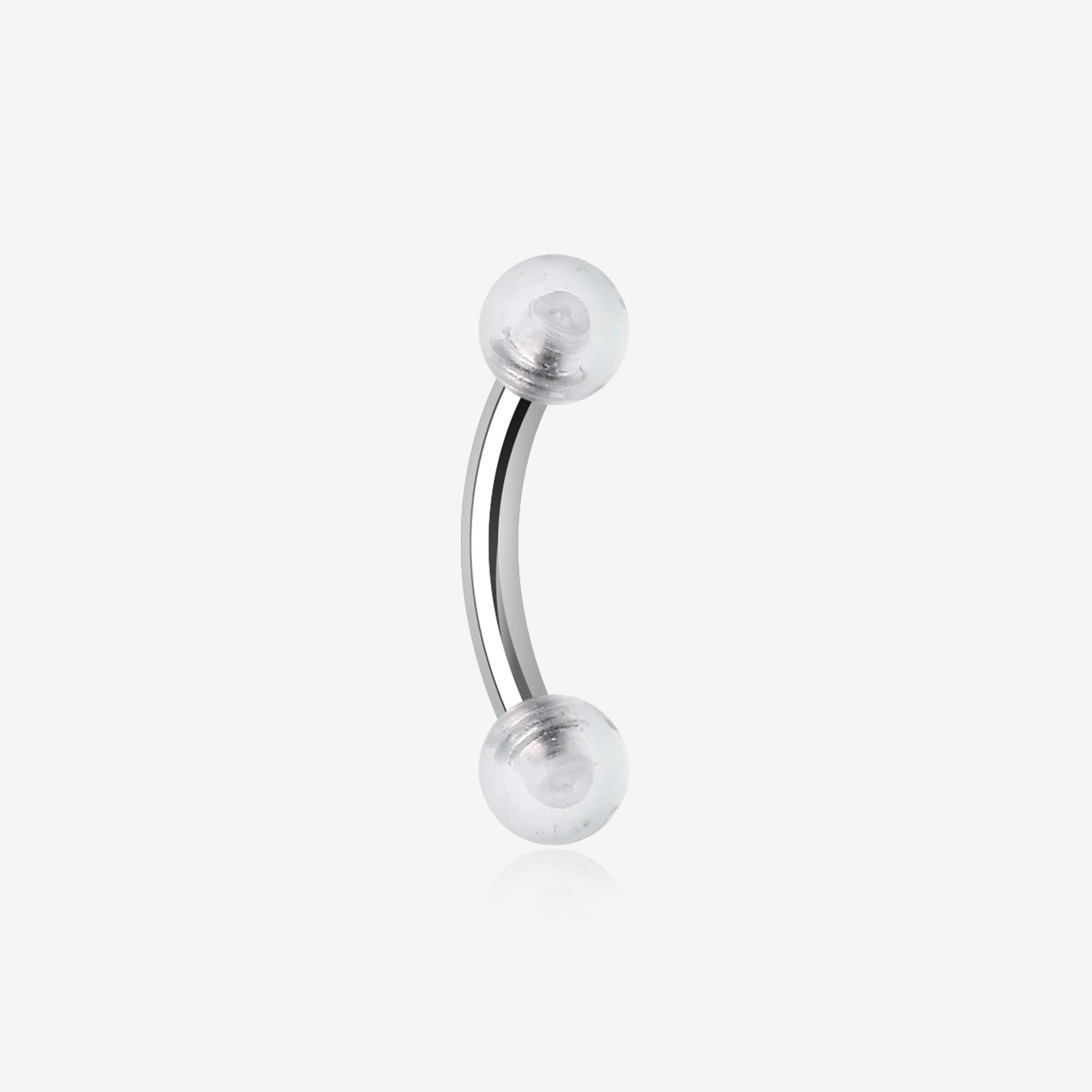 Acrylic Ball Curved Barbell Eyebrow Ring-Clear