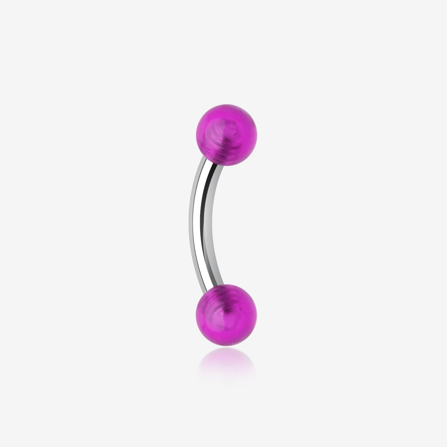 Acrylic Ball Curved Barbell Eyebrow Ring-Purple