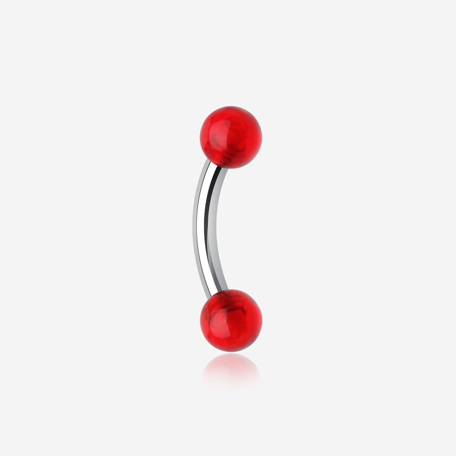Acrylic Ball Curved Barbell Eyebrow Ring-Red