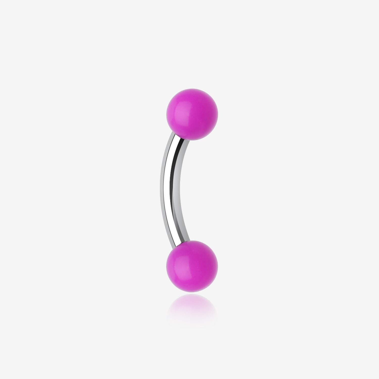 Neon Acrylic Curved Barbell Eyebrow Ring-Purple
