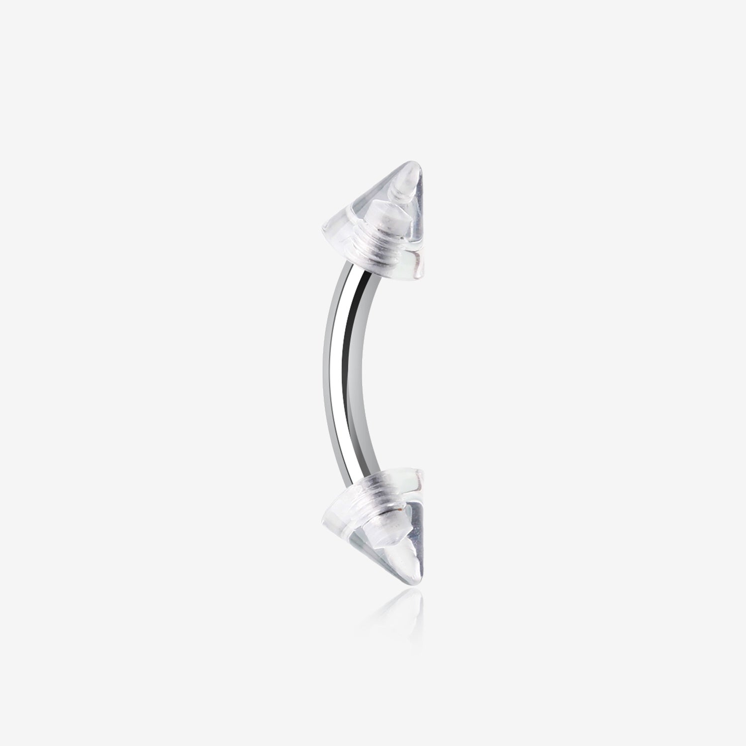Acrylic Spike Curved Barbell Eyebrow Ring-Clear
