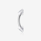 Acrylic Spike Curved Barbell Eyebrow Ring