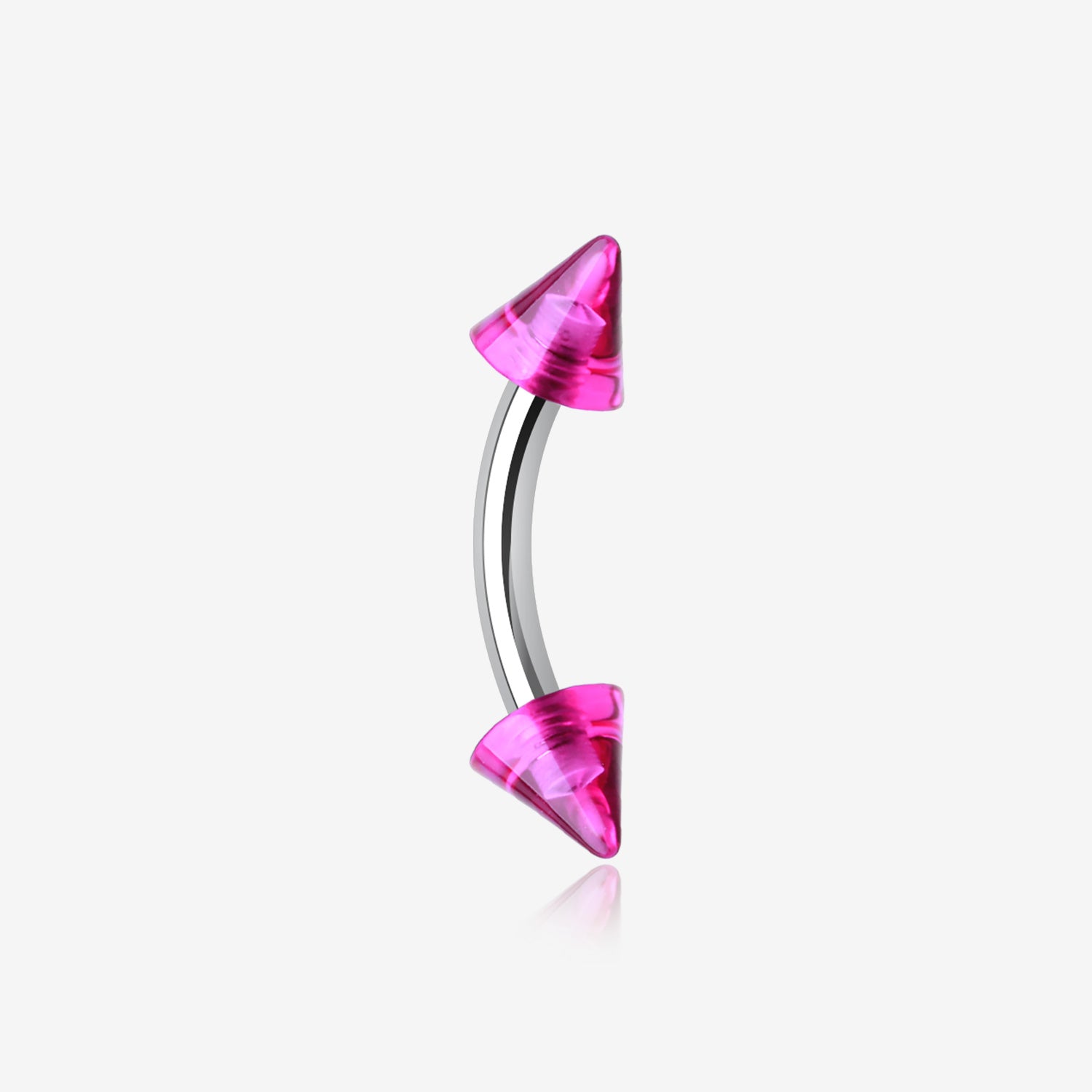 Acrylic Spike Curved Barbell Eyebrow Ring-Purple