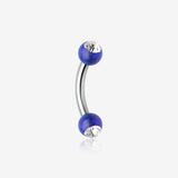 Acrylic Gem Ball Curved Barbell Eyebrow Ring