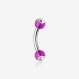 Acrylic Gem Ball Curved Barbell Eyebrow Ring