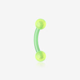 Acrylic Flexible Shaft Curved Barbell Eyebrow Ring-Green