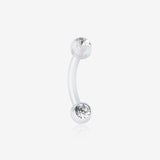 Acrylic Gem Ball Flexible Shaft Curved Barbell Eyebrow Ring