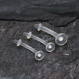 Detail View 1 of Curved Barbell Type Retainer-Clear Gem/White