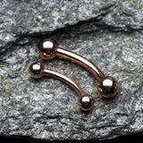 Detail View 1 of Rose Gold Plated Basic Curved Barbell Ring-Rose Gold