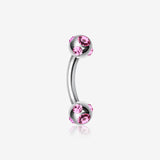 Aurora Gem Ball Curved Barbell Eyebrow Ring