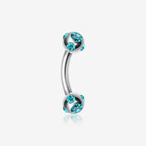 Aurora Gem Ball Curved Barbell Eyebrow Ring