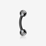 Colorline PVD Aurora Gem Ball Curved Barbell Eyebrow Ring
