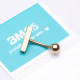 Detail View 2 of Golden Modern Minimalist Rectangular Bar Steel Curved Barbell