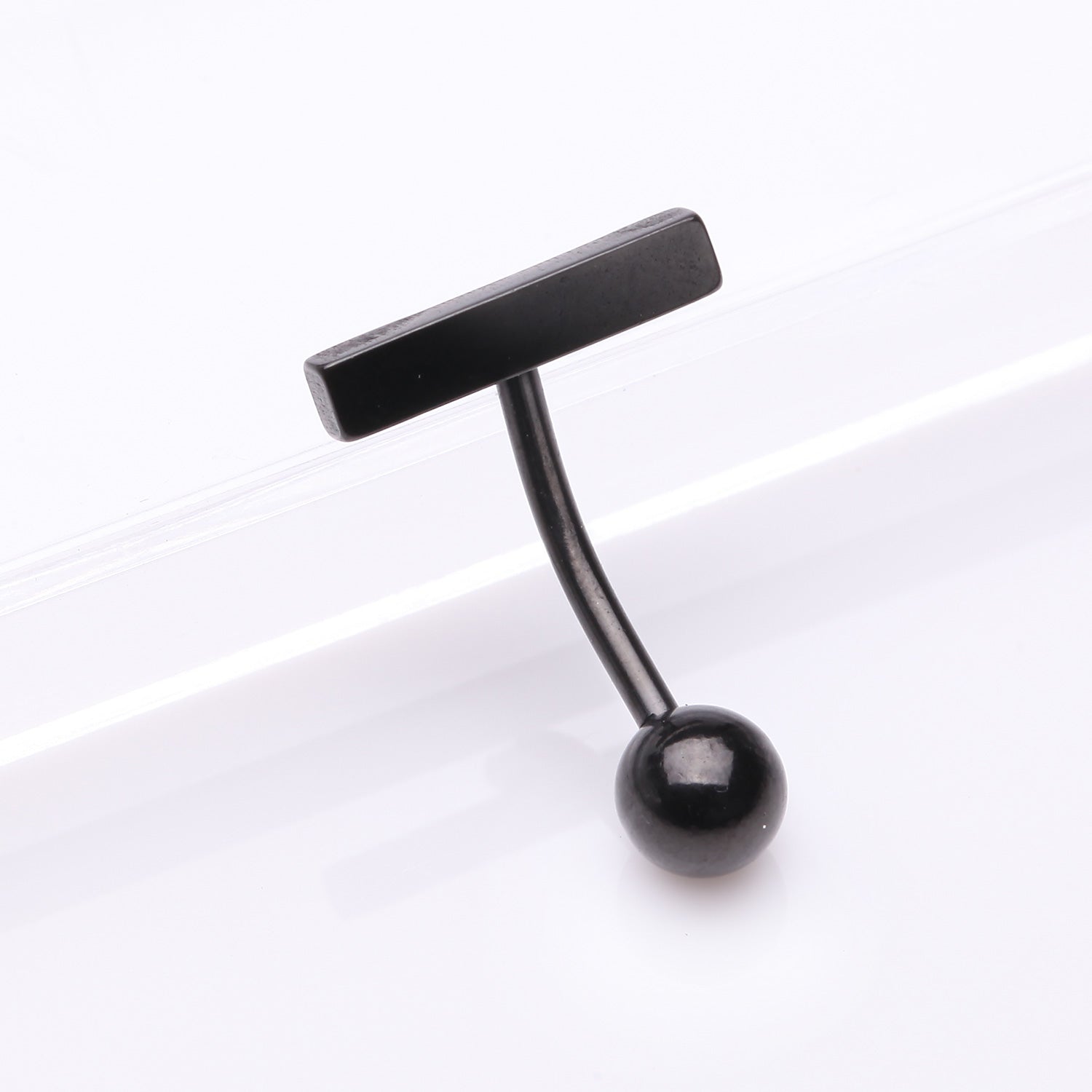 Detail View 1 of Blackline Modern Minimalist Rectangular Bar Steel Curved Barbell