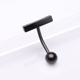 Detail View 1 of Blackline Modern Minimalist Rectangular Bar Steel Curved Barbell