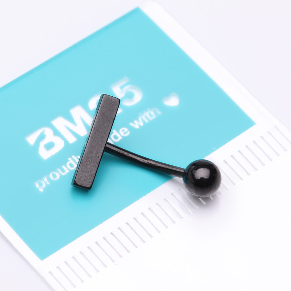 Detail View 2 of Blackline Modern Minimalist Rectangular Bar Steel Curved Barbell