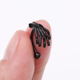 Detail View 2 of Blackline Skeleton Hand of Death Curved Barbell