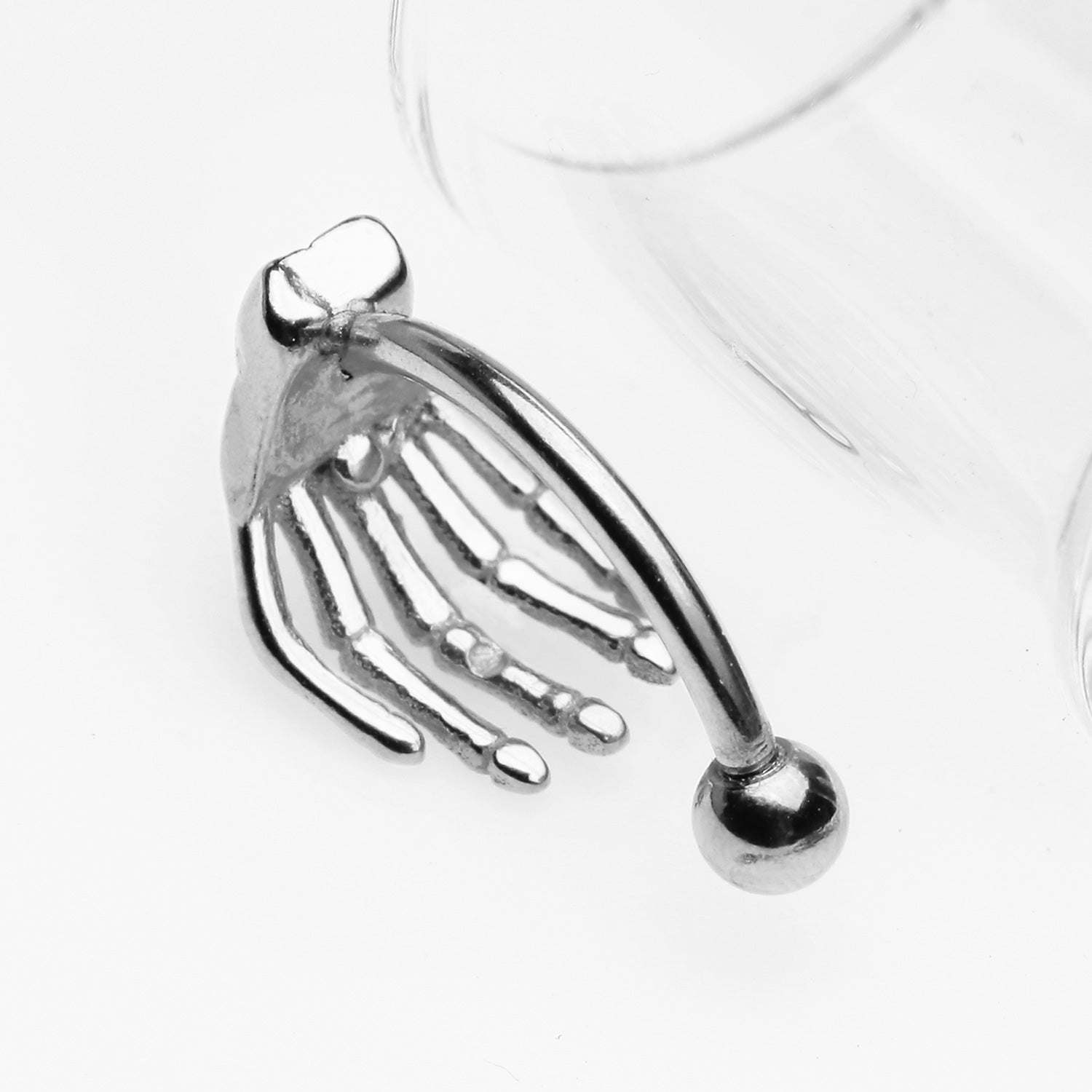 Detail View 1 of Skeleton Hand of Death Curved Barbell
