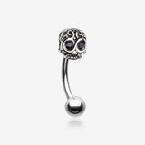 Calavera Skull Sparkle Curved Barbell