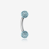 Multi-Gem Sparkle Curved Barbell Eyebrow Ring