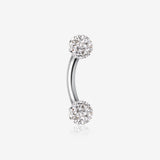 Multi-Gem Sparkle Curved Barbell Eyebrow Ring