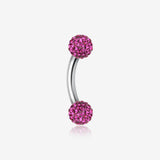 Multi-Gem Sparkle Curved Barbell Eyebrow Ring