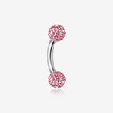 Multi-Gem Sparkle Curved Barbell Eyebrow Ring