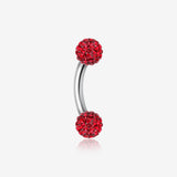 Multi-Gem Sparkle Curved Barbell Eyebrow Ring