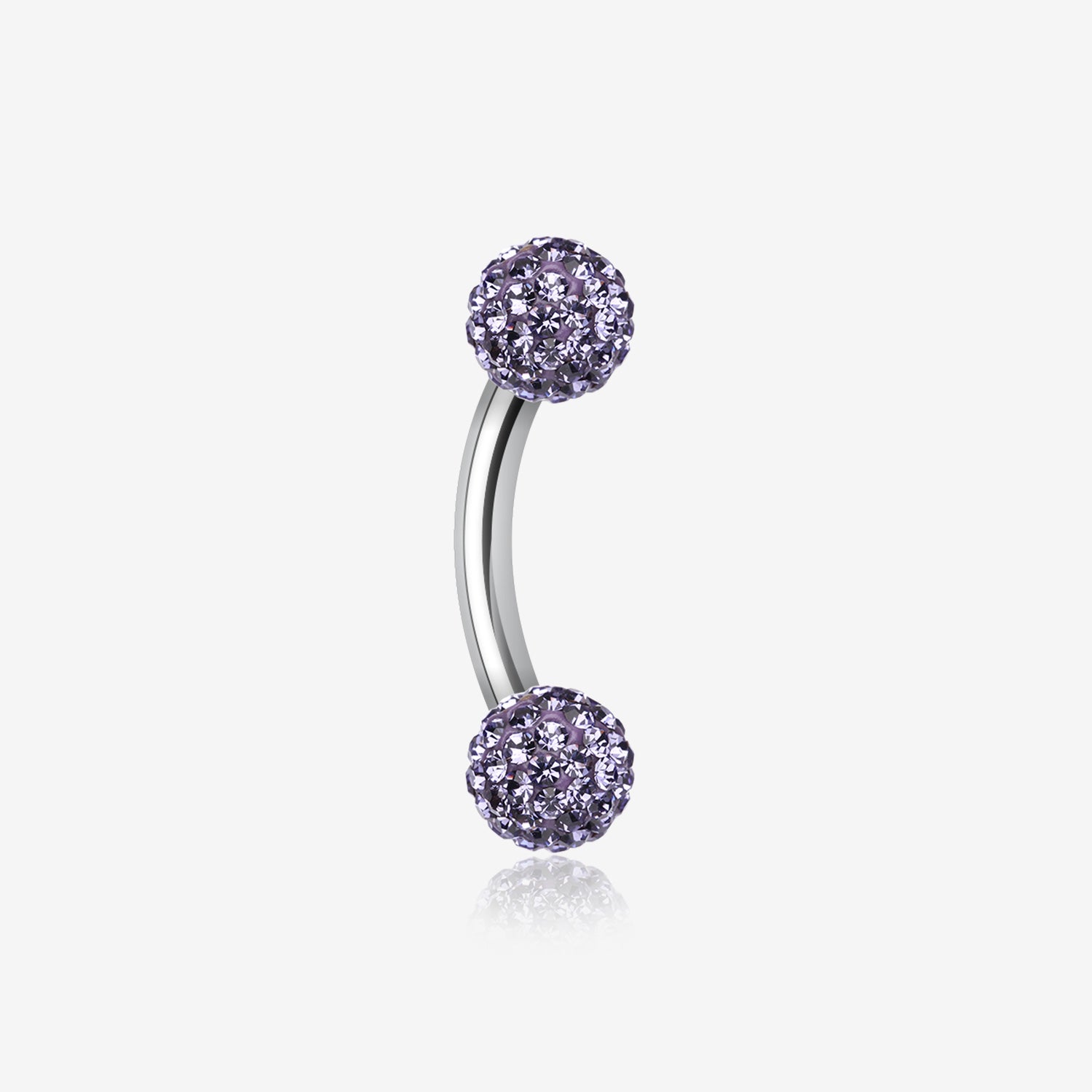 Multi-Gem Sparkle Curved Barbell Eyebrow Ring-Tanzanite