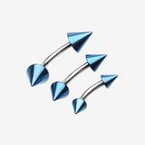 Colorline PVD Spike Top Curved Barbell Ring