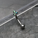 Detail View 1 of Trinity Opal Sparkle Curved Barbell Ring-Black