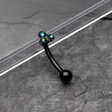 Detail View 1 of Blackline Trinity Opal Sparkle Curved Barbell Ring-Black/Black