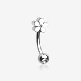 Grand Plumeria Sparkle Flower Curved Barbell
