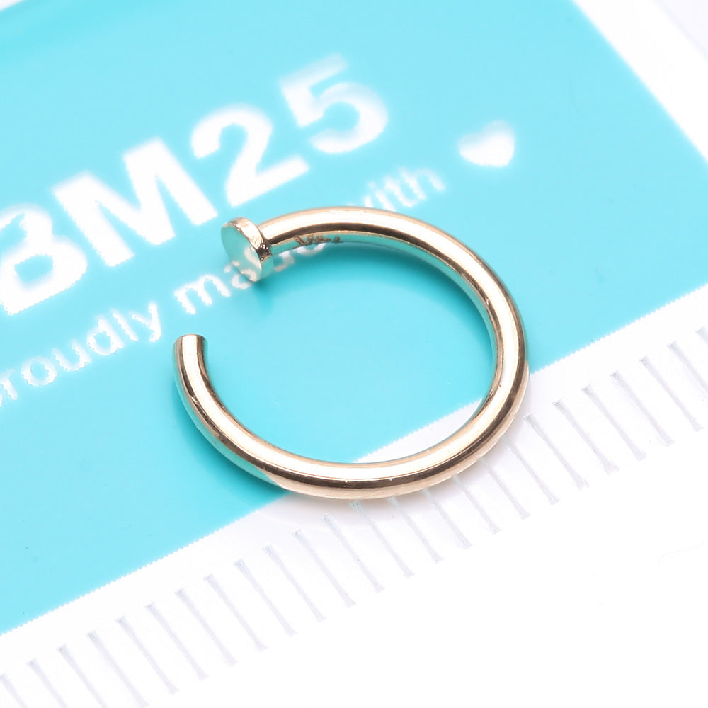 Detail View 4 of 14 Karat Gold Basic Nose Hoop Ring