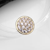 Detail View 1 of 14 Karat Gold Brilliant Sparkle Multi-Gem Round Dermal Anchor Top Part-Clear Gem
