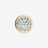 14 Karat Gold Brilliant Sparkle Multi-Gem Round Dermal Anchor Top Part-Clear Gem