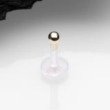 Detail View 1 of 14 Karat Gold Push-In Ball Top Bio-Flex Labret