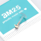 Detail View 3 of 14 Karat Gold Push-In Dainty Butterfly Top Bio-Flex Labret