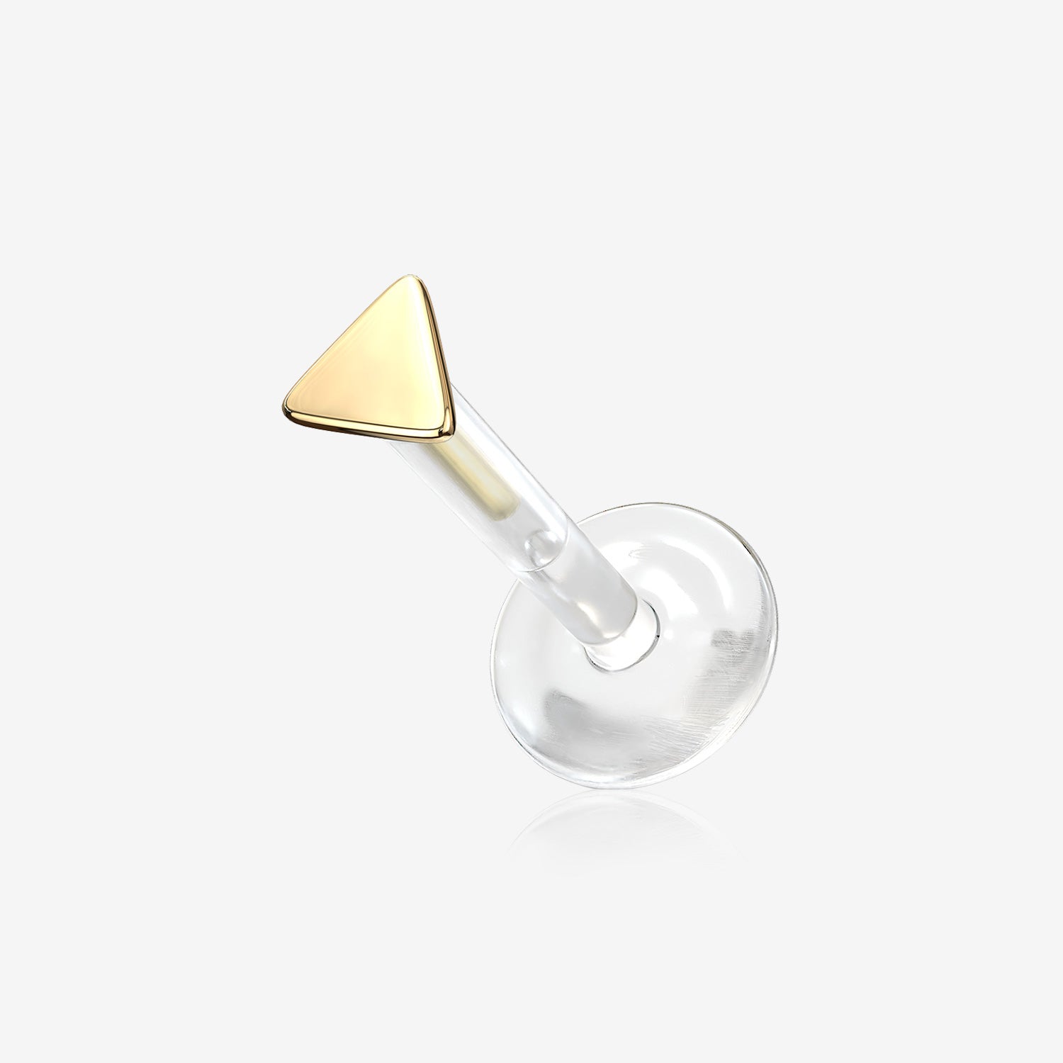 14 Karat Gold Triangle Plate Top Bio-Flex Labret