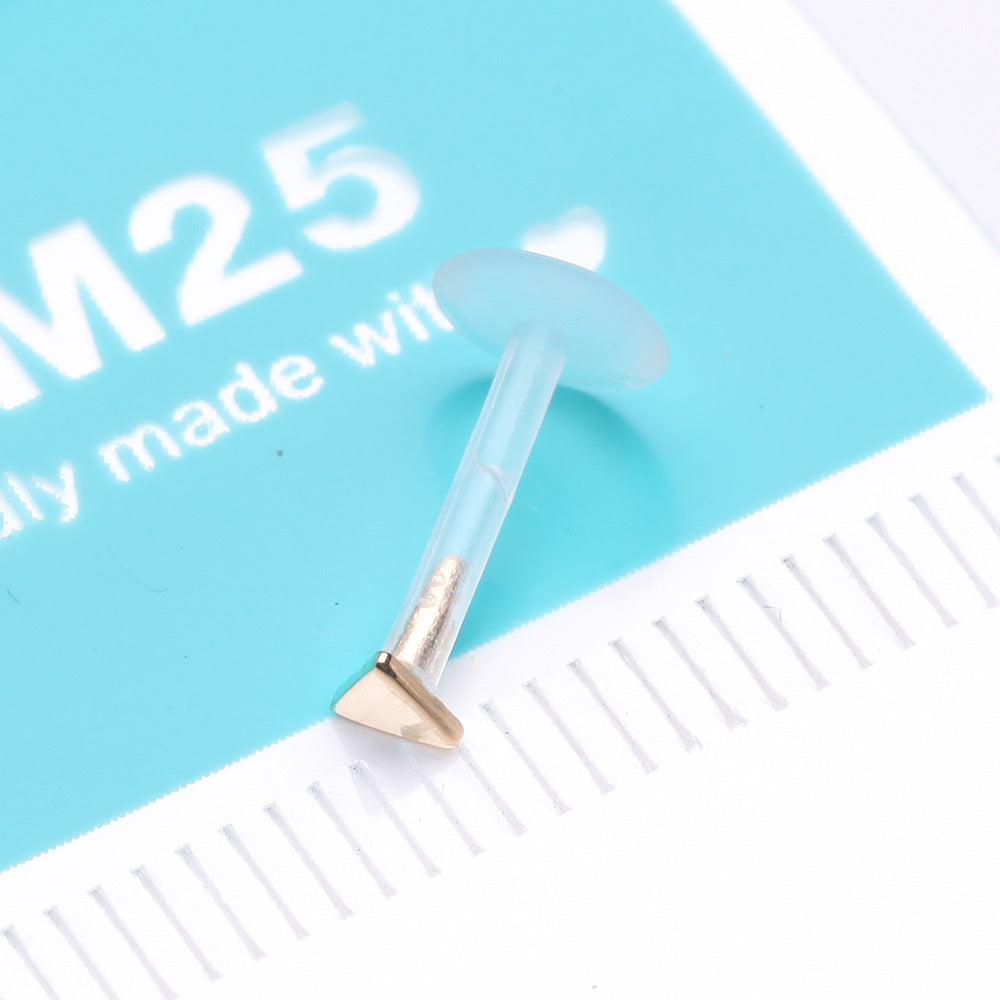 Detail View 2 of 14 Karat Gold Triangle Plate Top Bio-Flex Labret