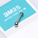 Detail View 2 of 14 Karat White Gold Ball Top Flat Back Stud Labret