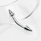 Detail View 1 of 14 Karat White Gold Spike Cone Curved Barbell