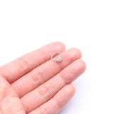 Detail View 2 of 14 Karat White Gold Brilliant Sparkle Spring Flower Bendable Hoop Ring-Clear Gem