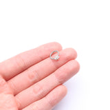 Detail View 2 of 14 Karat White Gold Brilliant Fire Opal Spring Flower Bendable Hoop Ring-White Opal