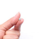 Detail View 2 of 14 Karat Gold Brilliant Sparkle Spring Flower Bendable Hoop Ring-Aqua