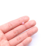 Detail View 2 of 14 Karat Gold Brilliant Fire Opal Spring Flower Bendable Hoop Ring-Pink Opal