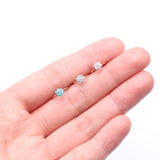 Detail View 3 of 14 Karat Gold Brilliant Sparkle Spring Flower Bendable Hoop Ring-Pink