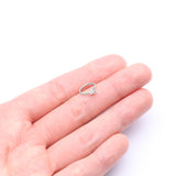 Detail View 2 of 14 Karat White Gold Brilliant Trinity Sparkle Bendable Hoop Ring-Clear Gem